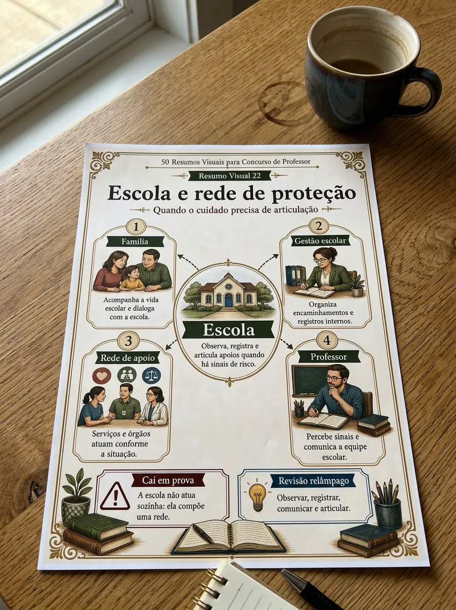 Pessoa estudando com 50 Resumos Visuais para Concurso de Professor 04